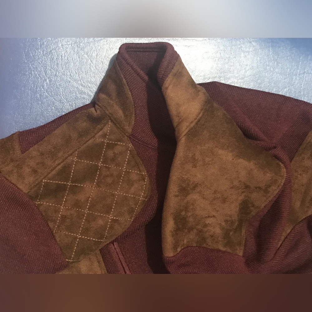 🎉Host Pick🎉New Talbots maroon/brown faux suede trim fleece soft jacket, PM - Picture 13 of 16